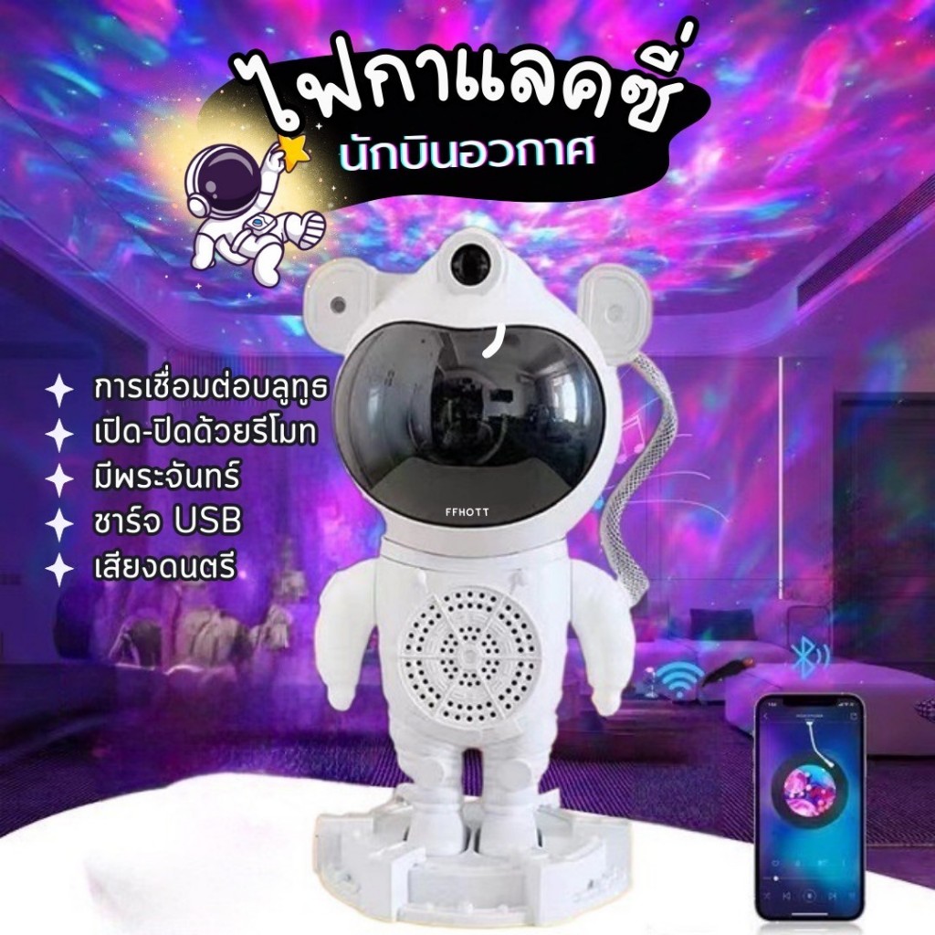 Starry Sky Projector โคมไฟโปรเจคเตอร์ โคมไฟโปรเจคเตอร์นักบิน โปรเจคเตอร์อวกาศ 8 โหมดแสงไฟ โคมไฟดวงดาว โคมไฟปาร์ตี