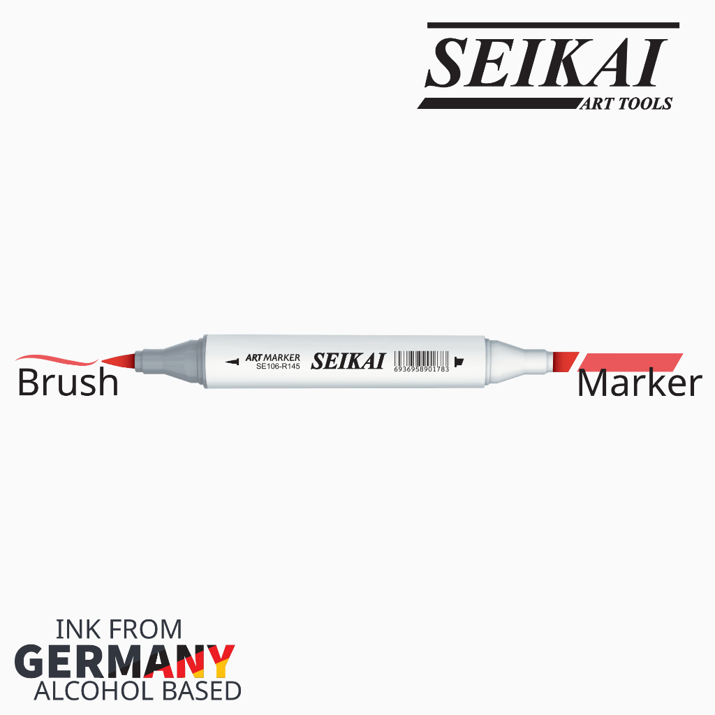 มาร์กเกอร์ 2 หัว Art Marker SEIKAI SE106 (หัวพู่กัน+หัวมาร์กเกอร์)