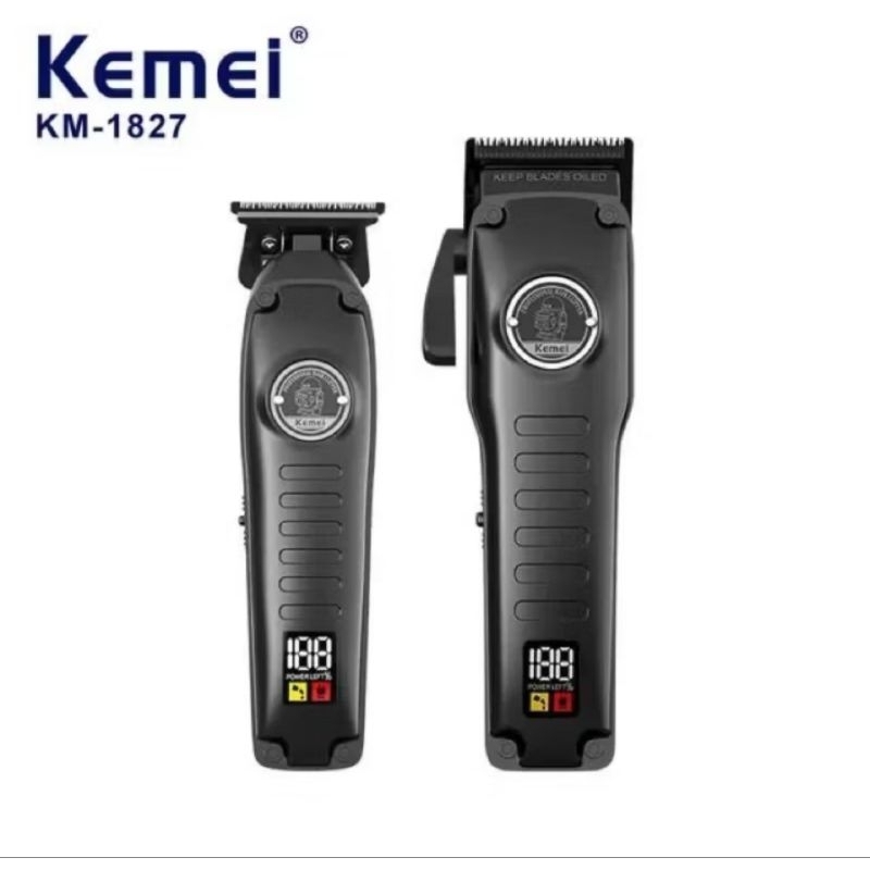ปัตตาเลี่ยนkemei รุ่นkm-1827ใช้สำหรับผม: ใบหน้า, ผม, เครา, ขนของร่างกายแรงดันไฟฟ้า: 100-240V เป็นปัตตาเลี่ยนที่กันจอน