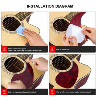 ปิ๊กการ์ดกีตาร์โปร่ง(guitar pick guard)กันรอยขีดข่วน มีกาวสองหน้าในตัว เพิ่มความสวยงาม ติดตั้งง่าย