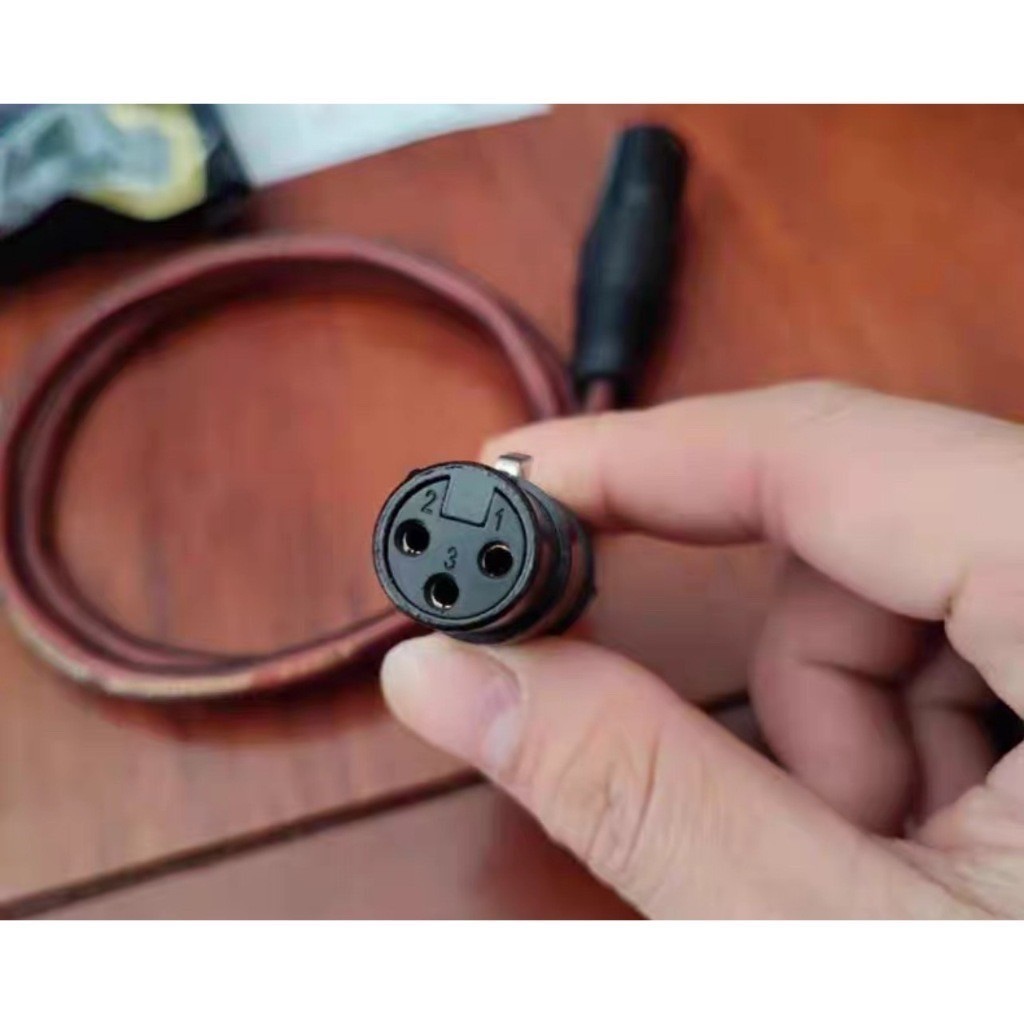🚚พร้อมส่ง✅🆕สายสัญญาณเสียง XLR สายไมค์โครโฟน XLR 3Pin XLR male to Female สีน้ำตาลใส ยาว1M (ราคา1-2เส้น)