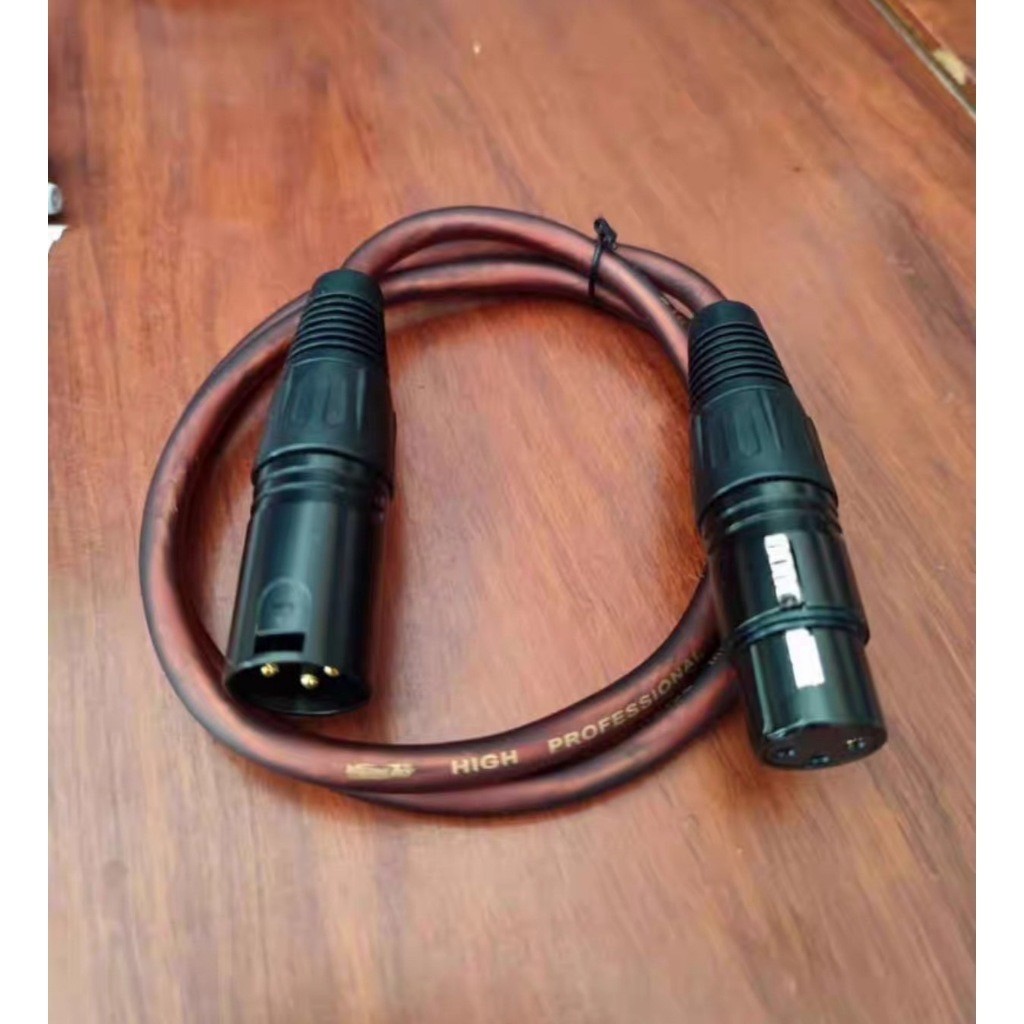 🚚พร้อมส่ง✅🆕สายสัญญาณเสียง XLR สายไมค์โครโฟน XLR 3Pin XLR male to Female สีน้ำตาลใส ยาว1M (ราคา1-2เส้น)