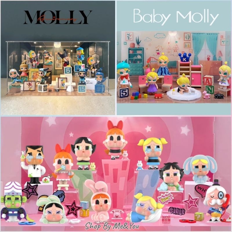 ตู้โชว์ โมเดล Molly และ Powerpuff Girls / Skullpanda มีเฟอร์นิเจอร์อุปกรณ์ครบ พร้อมตู้ มีไฟ รีโมทเปิดไฟได้ พร้อมส่งในไทย
