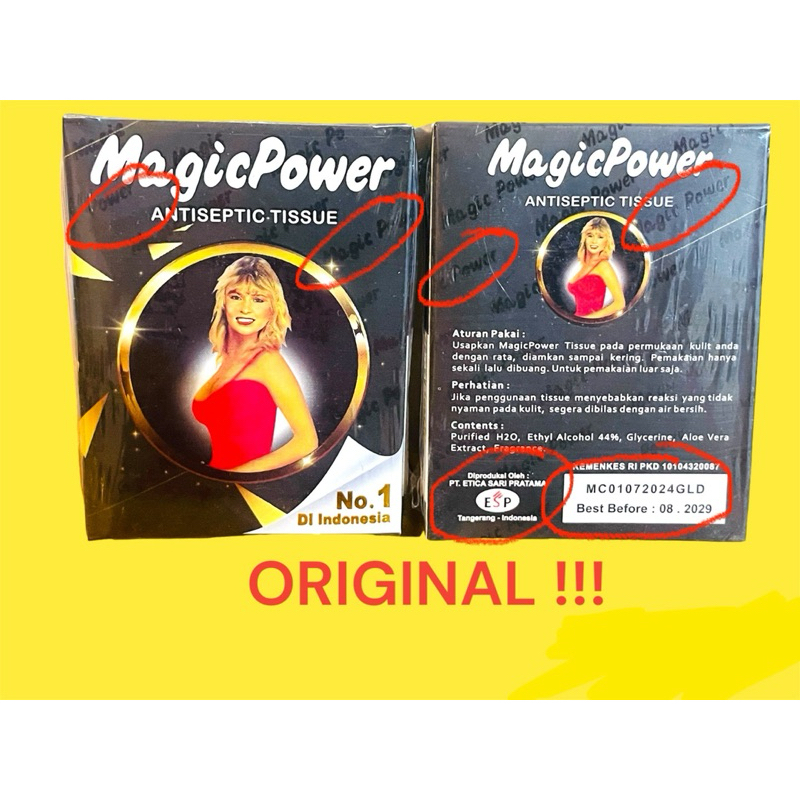 Indonesia Tissue Magic Power Man @ 6 Sachets / Magic power ทิชชู่เปียก เพิ่มความอึดนาน