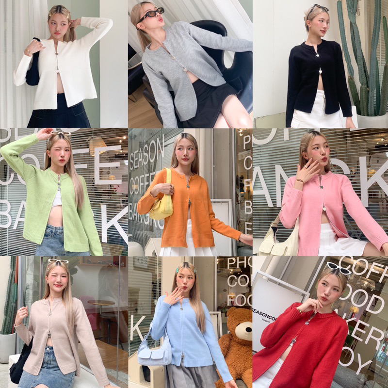 ส่งต่อ 3 pcs.basket_official-Ticker Zipper สีเทา