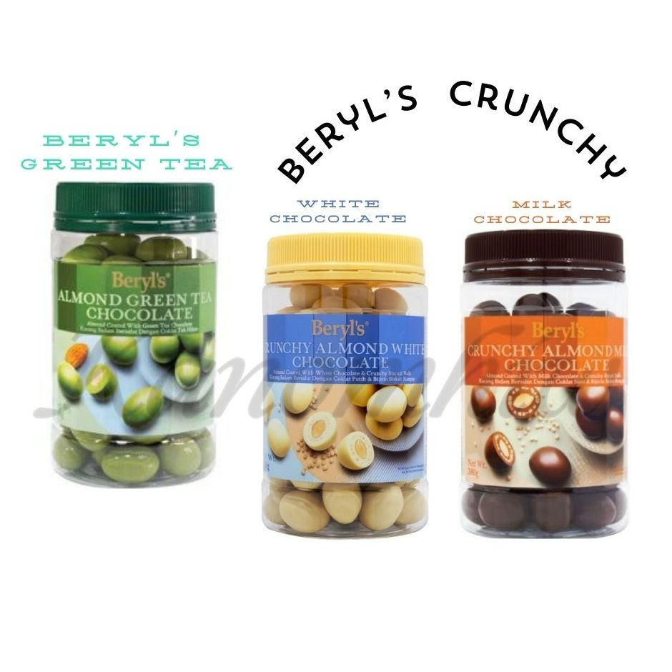 Beryl's Almond Chocolate สินค้าจากมาเลเซีย มีแบบครันชี่และชาเขียว มี 3 รส
