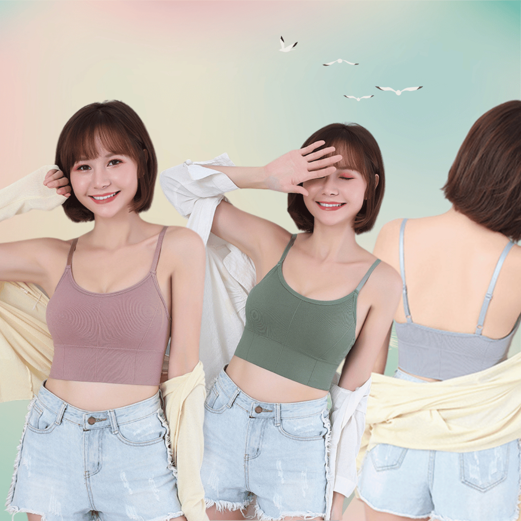 เสื้อในทรงสปอร์ตบรา รุ่น ฺB-035 ทรงสั้น ผ้านิ่ม ยืดได้เยอะ คนอวบใส่ได้ มีหลายสี พร้อมส่ง