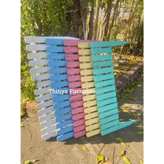 รั้วไม้สัก ขนาดยาว75ซม. มีให้เลือก7สี รั้วกั้นสวน ตกแต่งสวน รั้วDIY