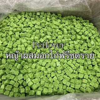 หญ้าผสมอกไก่ 100กรัม 200กรัม 500กรัม ขนมแมว หญ้าผสมอกไก่ฟรีซดราย ฟรีซดรายแมว Freeze Dried ฟู้ดเกรด100%