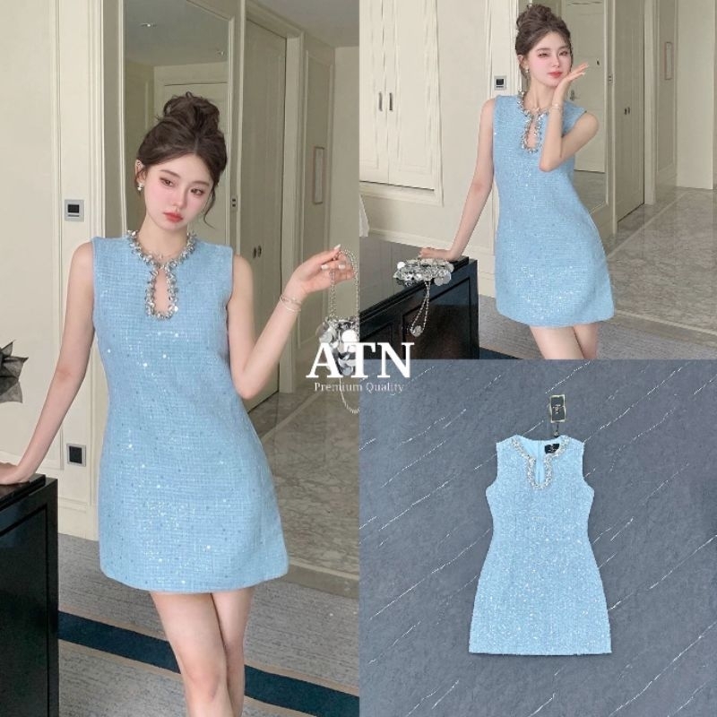 ATN BRAND : MINI DRESS สีฟ้าพาสเทล
