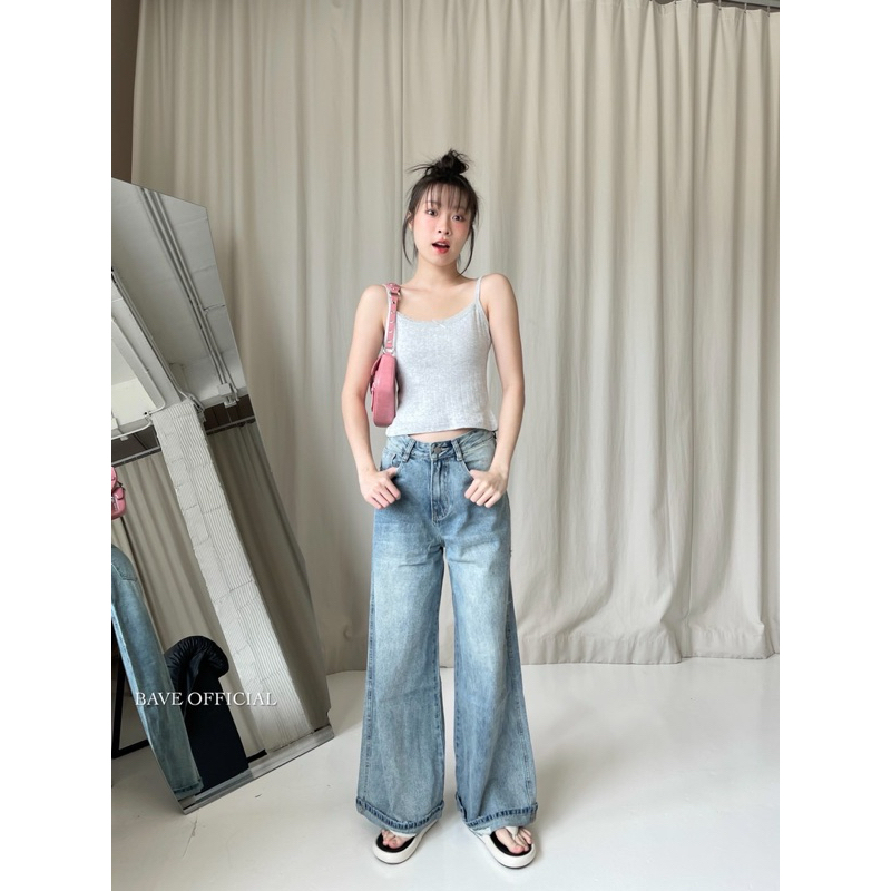 Bave Jeans กางเกงยีนส์ทรงกระบอกใหญ่ 51623