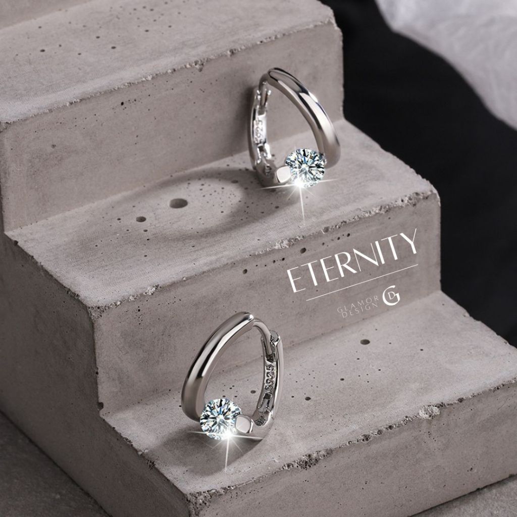 GLAMOR✨ต่างหูเงิน Eternity ต่างหูห่วง ตุ้มหูเงิน ต่างหูแฟชั่น ตุ้มหูห่วง ต่างหูดีไซน์น่ารัก