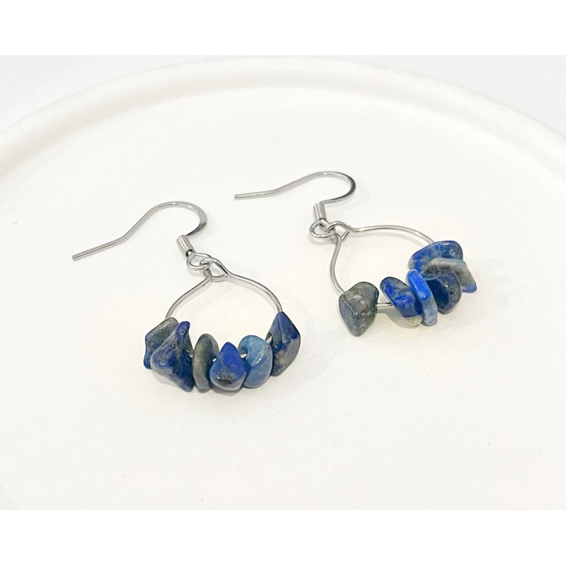 [🇹🇭พร้อมส่งจากไทย]“Stone Earrings”💠 ต่างหูสแตนเลสหินมงคลแท้ 100%