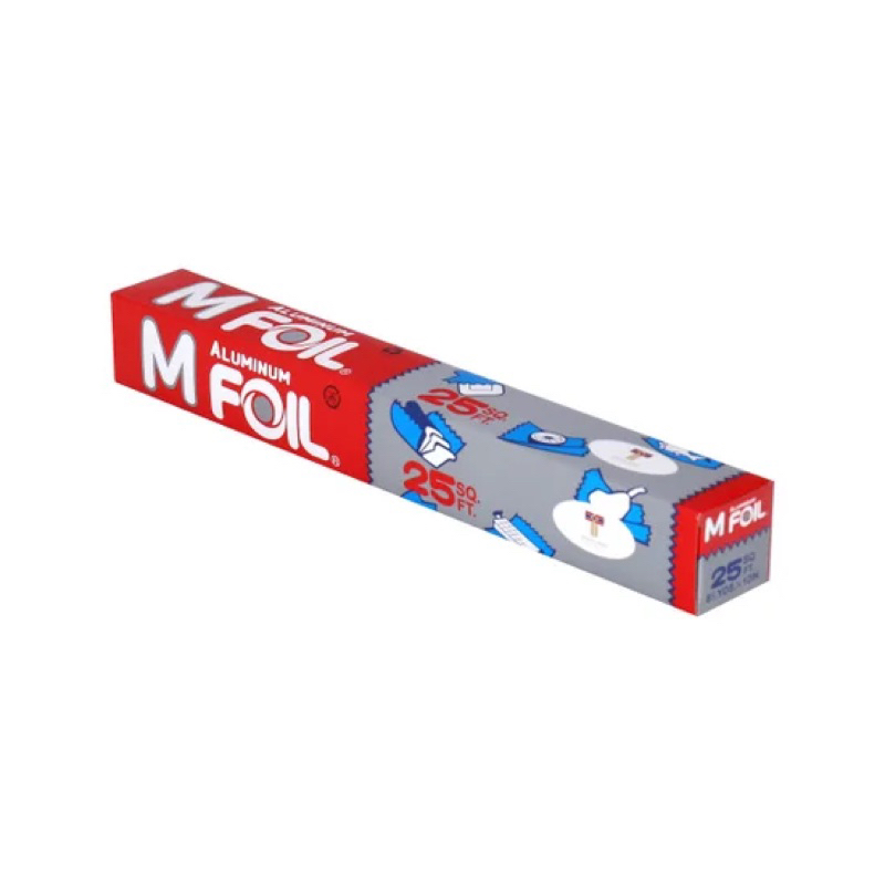 M foil Aluminum foil 25 ฟุต สำหรับอาหาร (ห้ามใช้กับไมโครเวฟ) fl