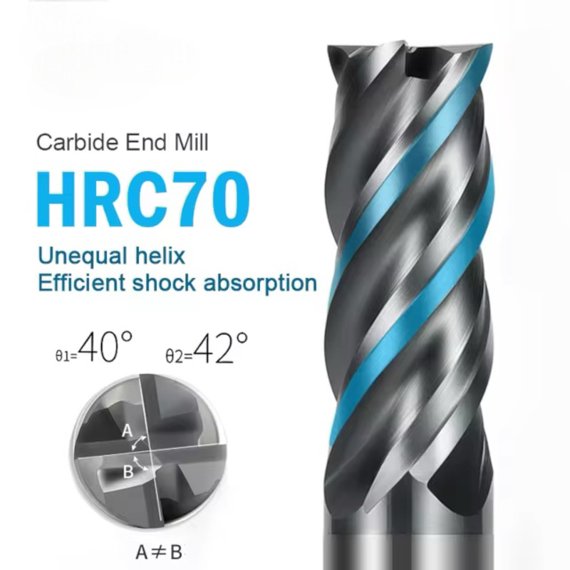 เอ็นมิลคาร์ไบด์ 4ฟัน แข็ง70HRC - CARBIDE ENDMILL คาร์ไบด์ HRC70เครื่องมือกลึง