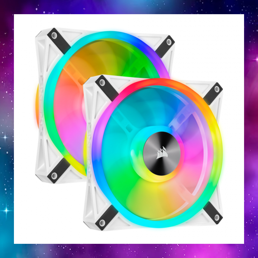 CASE FAN (พัดลมเคส) CORSAIR ICUE QL140 RGB 140MM PWM (WHITE FAN) ใช้งานปกติ