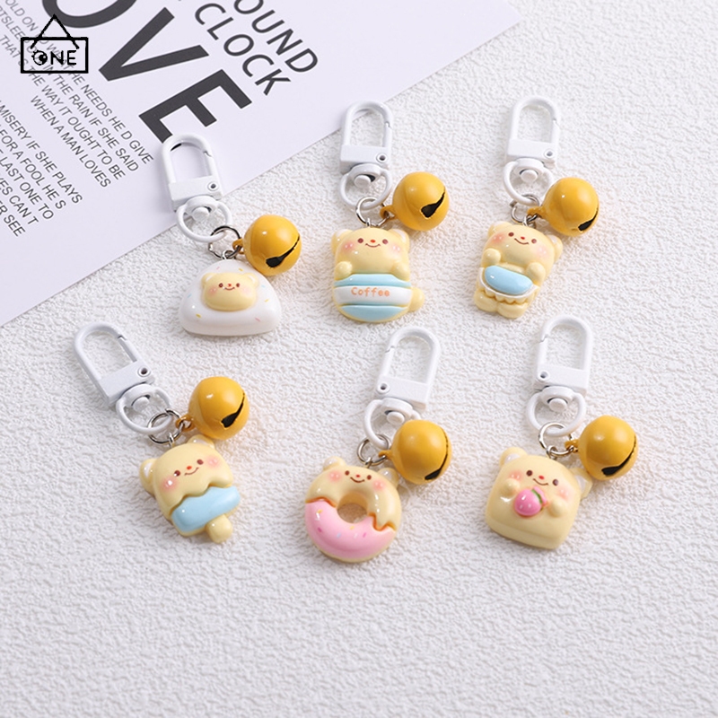 COD พวงกุญแจการ์ตูนหมีน้อยดาวสีเหลืองน่ารักแฟชั่นหวานนักเรียนอุปกรณ์เสื้อผ้าสําหรับกระเป๋านักเรียนคู่รักของขวัญ-a.one