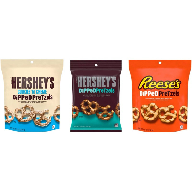 DiPPeD PreTzels - Cookies 'n' Cream , Reese's และ Dark Chocolate NET:240 g