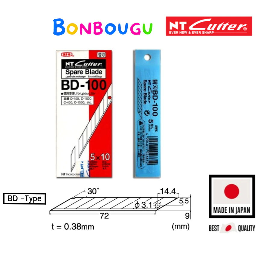 ใบมีดคัตเตอร์ NT BD-100 (กล่อง)