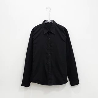 takayay brand เสื้อเชิ้ต สีดำพื้นเบสิค **เช็คขนาดจากตางรางไซซ์ของทางร้านเท่านั้น** ผ้าคอตตอนทวิล เสื้อเชิ้ตสีดำแขนยาว