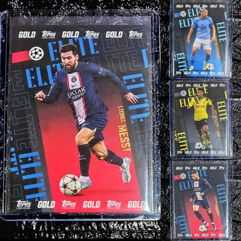 การ์ดฟุตบอล เมสซี่ และสตาร์ดัง (ครบชุด 10ใบ) inserts Elite set 2022-23 Topps Gold X Dan Leydon UEFA 