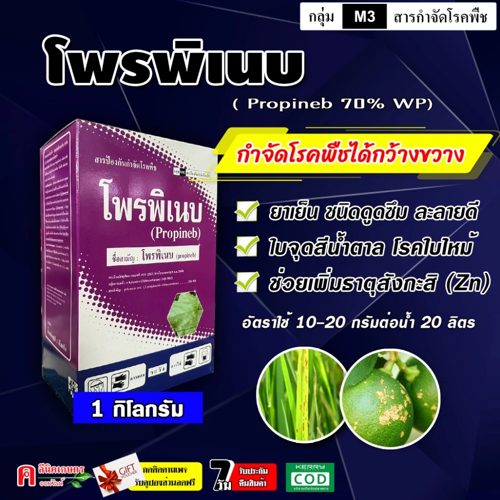 โพรพิเนบ ( 1 กิโลกรัม ) แอนทราโคล สารป้องกันและกำจัดโรคพืช ราน้ำค้าง ราสนิม ใบขีด ใบจุด ใบไหม้