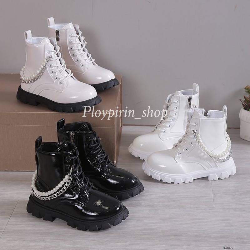 รองเท้าบูทเด็ก หนังแก้ว มีซิปข้าง ใส่ได้ทั้งหญิงและชาย 🇹🇭ส่งไวจากไทย #บูทเงา