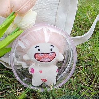 พวงกุญแจ PVC ใส แต่งกลิตเตอร์ขนาดเล็ก สําหรับห้อยตุ๊กตา กันฝน กันฝุ่น กระเป๋าตุ๊กตาLabubu