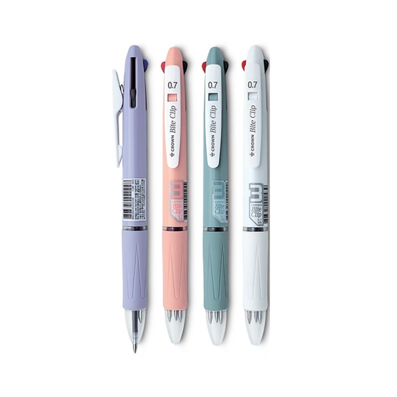 ปากกาลูกลื่น 3 สี Crown C3-B300 3-in-1 Bite Clip (ราคาต่อ 1 ด้าม) **ขอสงวนสิทธิ์ในการเลือกสีด้ามปากกา**