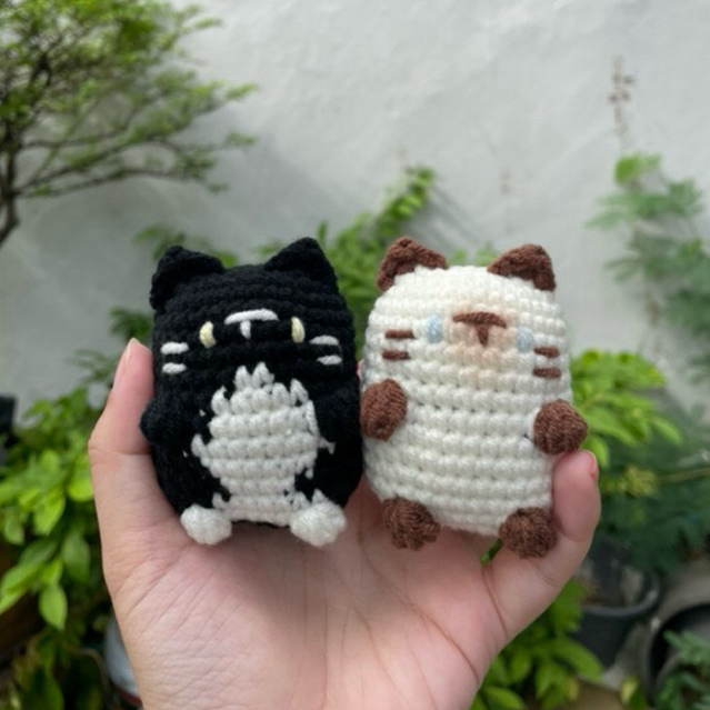 crochet cat keychain พวงกุญแจแมวถัก
