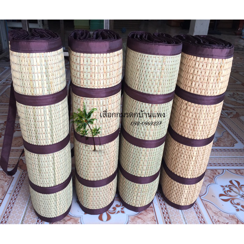 เสื่อกกแท้ทอมือ 2×2 เมตร ผืนใหญ่มาก ทอทั้งต้น4พับ ขนาด6.5ฟุต สีธรรมชาติไร้สารเคมี ราคา ถูกที่สุด ดีลบีเคเค แกลเลอรีภาพที่ 9