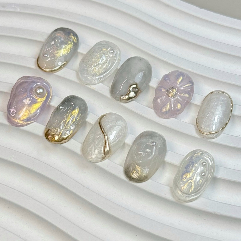 เล็บปลอมสำเร็จรูป เล็บเจลปลอม handmade สไตล์ญี่ปุ่น | Luna_Nailie