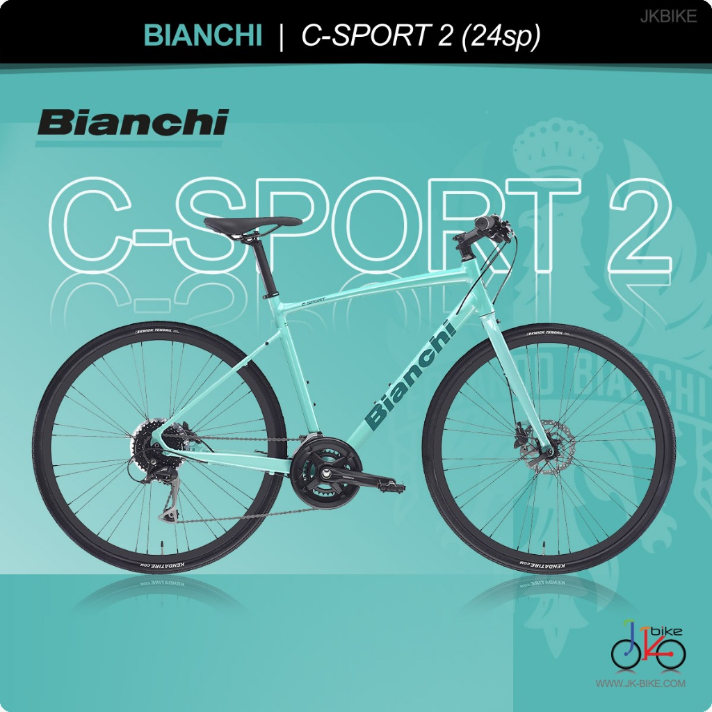 จักรยานไฮบริด/ซิติ้ไบค์ BIANCHI C-Sport 2 Disc (24speed) วงล้อ  700c