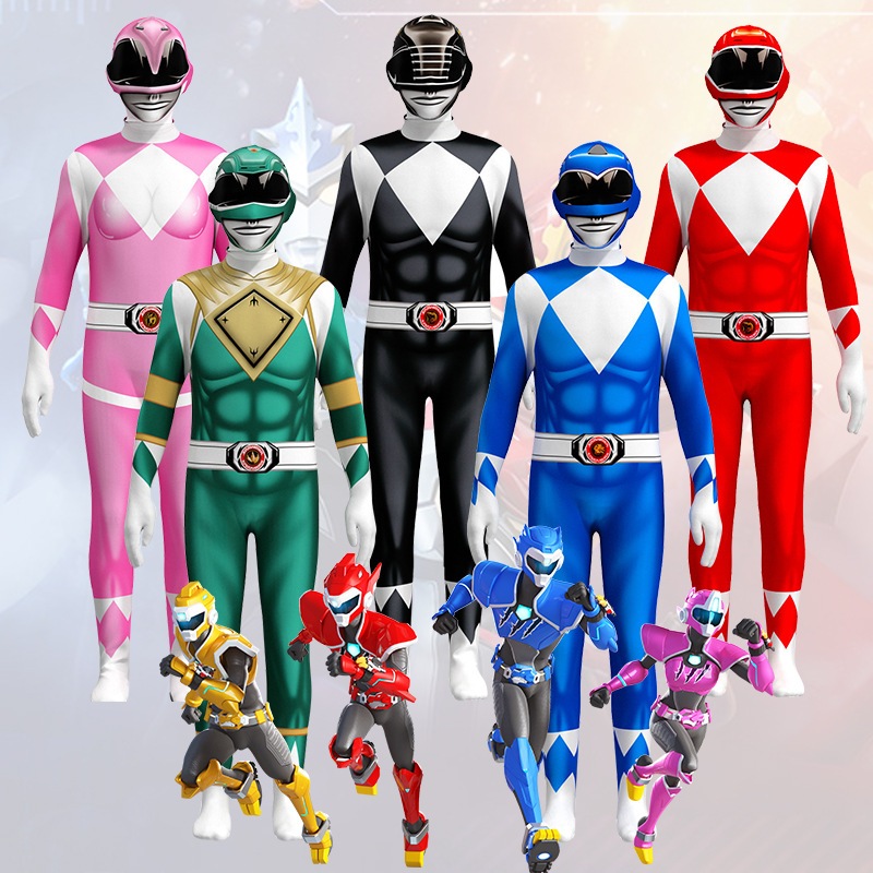 พร้อมส่งในไทย ชุดพาวเวอร์เรนเจอร์ผู้ใหญ่ ฮีโร่ทีมมหากาฬ จูเรนเจอร์  power ranger ขบวนการ5สี พาวเวอร์