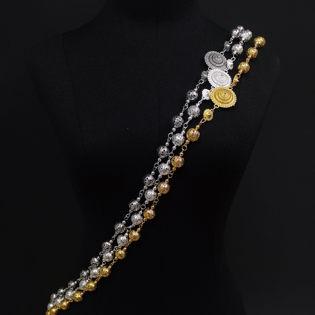 Vintage Jewelry สร้อย สังวาลย์ สีเงิน ชุดไทย ประดับ ลูกปัด สร้อยคอแฟชั่น ผู้ใหญ่