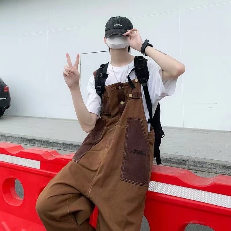 🐻Bear Overalls🐻เอี๊ยมสีเอิร์ธ เอี้ยมหมีสีพื้น จั้มสูท ชุดเอี๊ยมแคมป์ปิ้ง/เสื้อผ้าสไตล์แคมป์ ใส่ได้ทั้งหญิงชาย