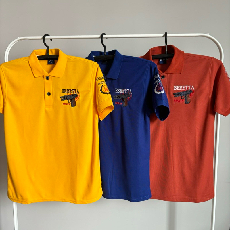 เสื้อโปโลคอปกปักปืน ลาย Beretta เสื้อโปโลใส่ได้ทั้งผู้หญิง-ผู้ชาย