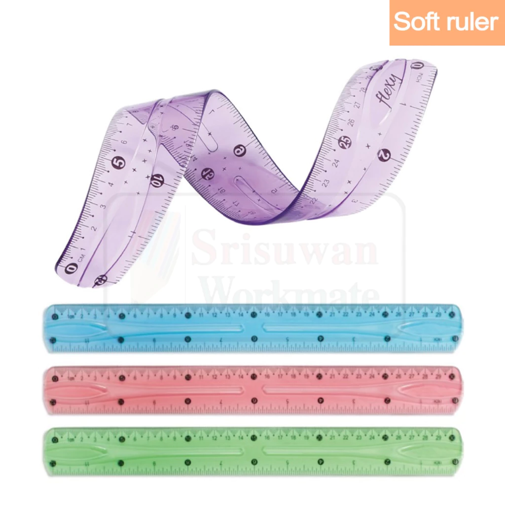 COKAI ไม้บรรทัดเยลลี่ คละสี 1 ชิ้น ไม้บรรทัดงอได้ ไม้บรรทัด Soft Twist Ruler บิดงอได้ Flexible Ruler RUJI