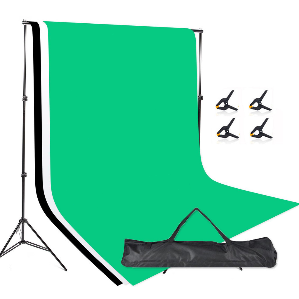2x2m Background Studio Kit Backdrop Photo Support Stand Set 2x3m Black White Green Screen
