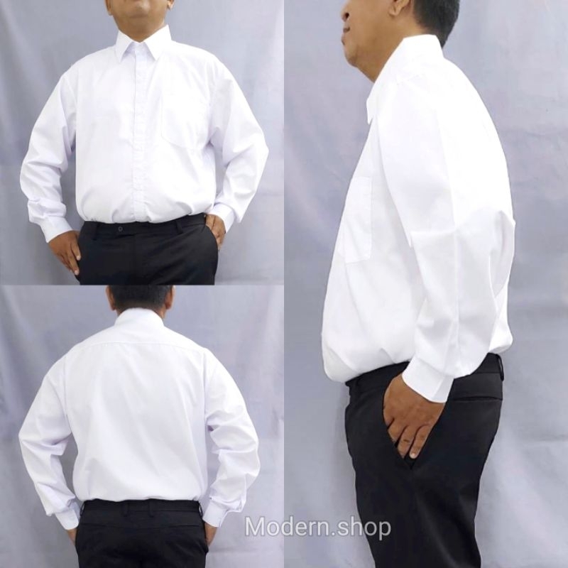 ไซส์ใหญ่** เสื้อเชิ้ตผู้ชายแขนยาวสีขาว[อก42-56นิ้ว] ไซส์XL-8XL