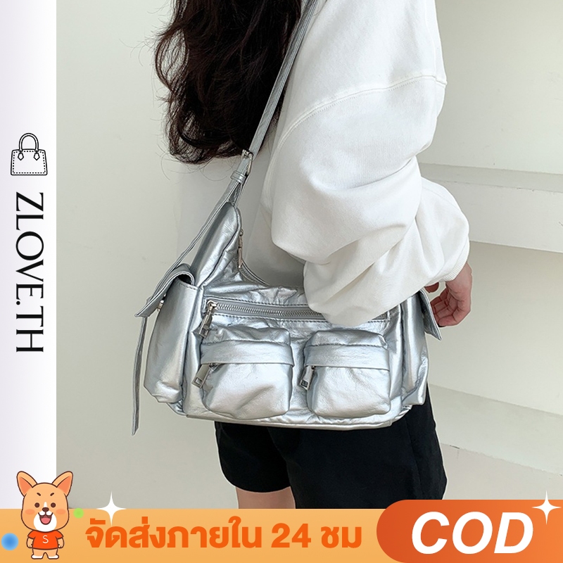 กระเป๋าสะพายข้างผู้หญิง Retro PU กระเป๋าสะพายข้าง