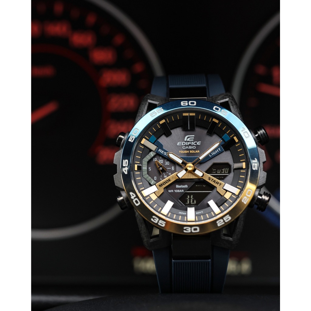 Casio Edifice นาฬิกาข้อมือผู้ชาย สายเรซิน รุ่น ECB-2000NP-1A - สีดำ