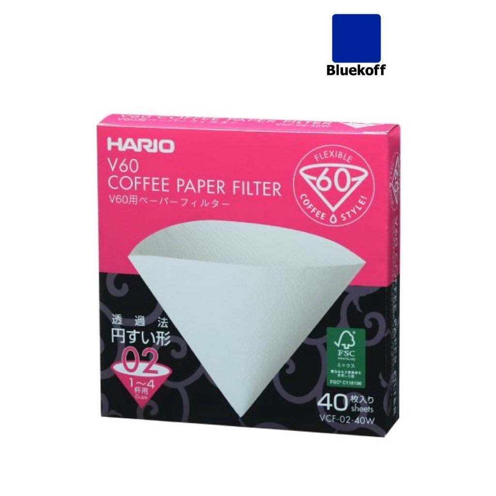 Hario V60 Bleached Coffee Filter V02 กระดาษกรองกาแฟดริป กระดาษฟีลเตอร์ (40 pcs./bag)