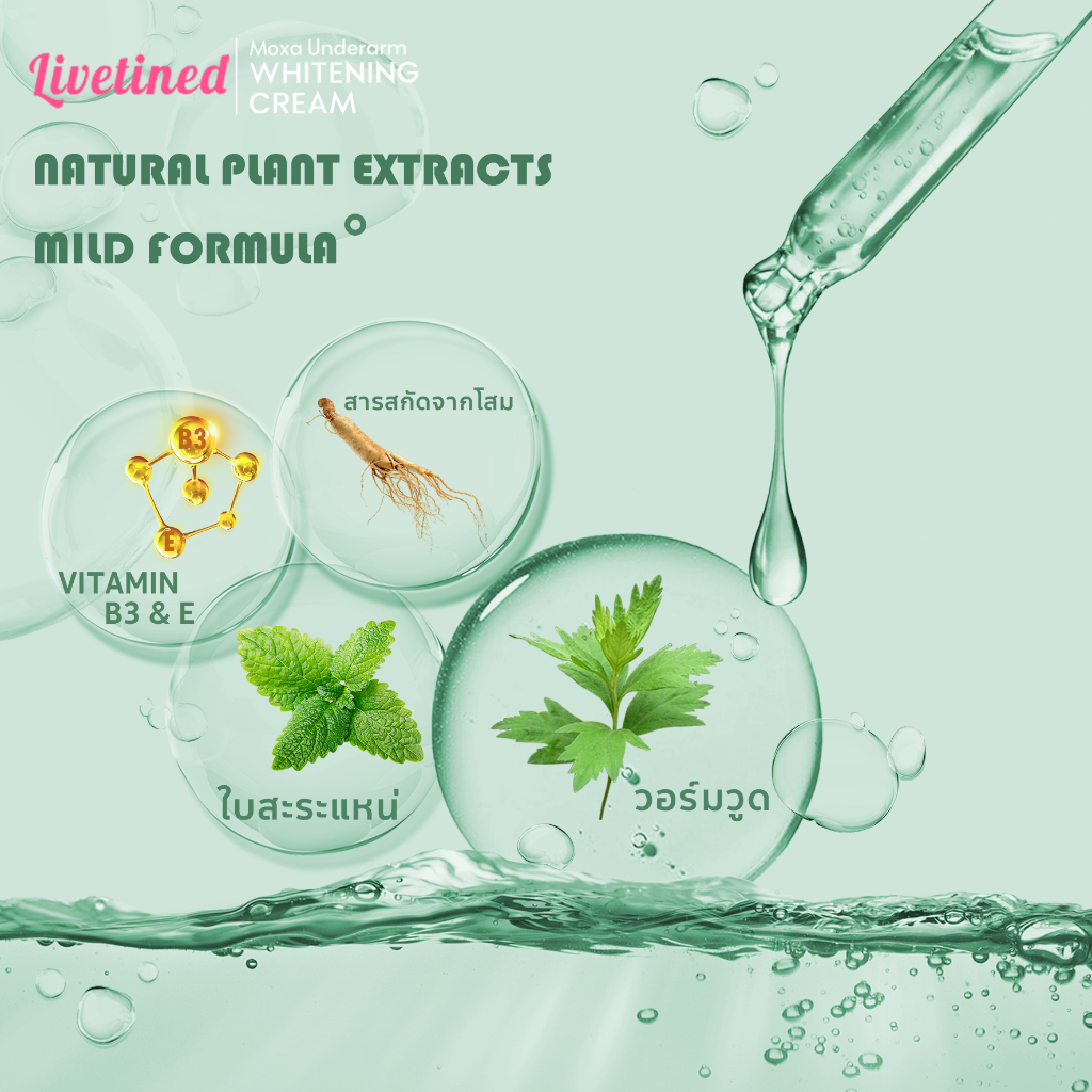 ลิฟทิเนด ครีมทารักแร้ Livetined Moxa Underarm Whitening Cream 50ml - รูปที่ 2