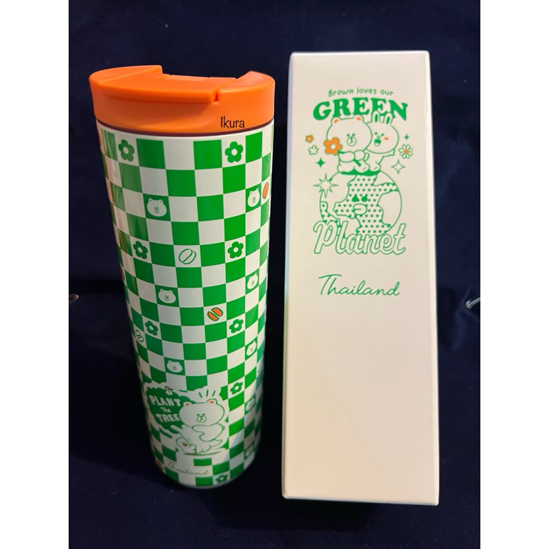 Starbucks  Line Friends Pattern Green Tumbler 16 oz.