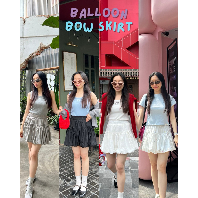 UIUI | BALLOON BOW SKIRT กระโปรงบอลลูนโบว์