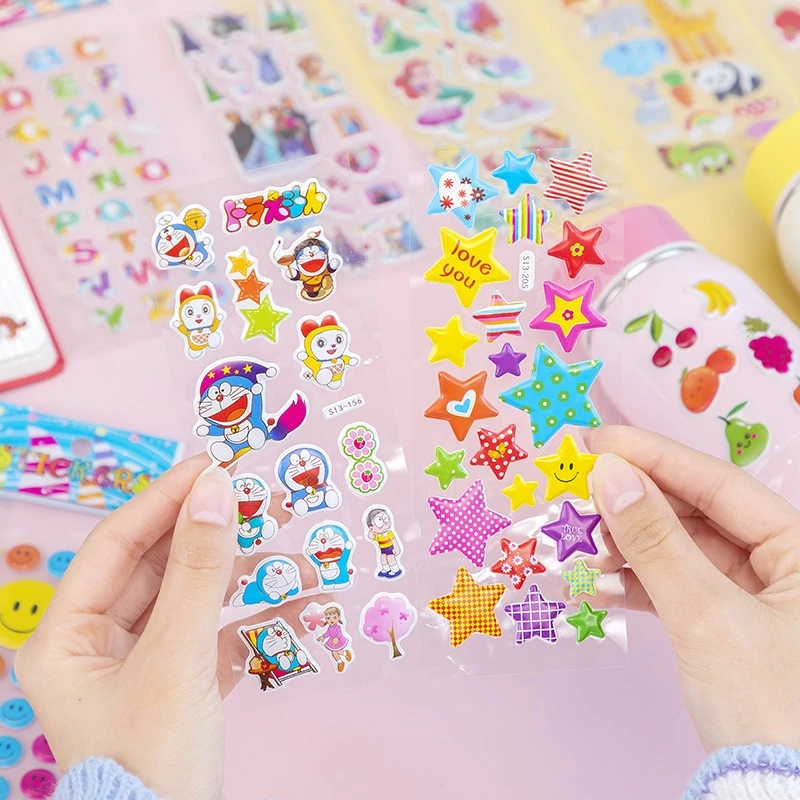 สติกเกอร์นูนแผ่นยาว 100ชิ้นส่ง2฿สติกเกอร์ สติ๊กเกอร์ สติกเกอร์นูน ตัวนูน ของแจกเด็ก ของเล่นเด็ก