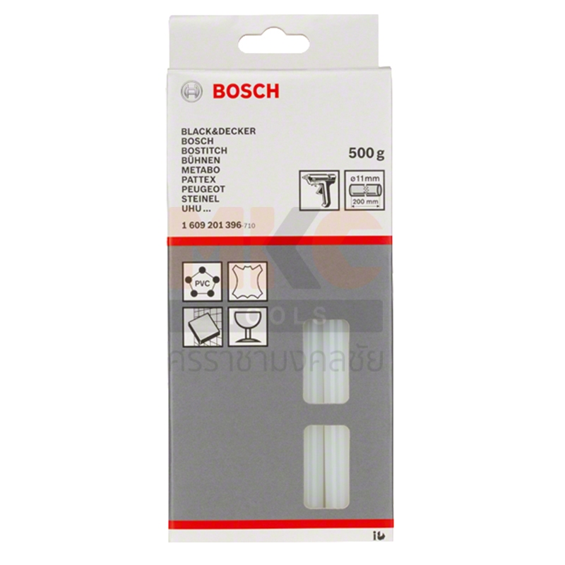 Bosch กาวแท่ง เทอร์โมพลาสติก ขนาด 11x200mm. สีใส น้ำหนัก 500 g.