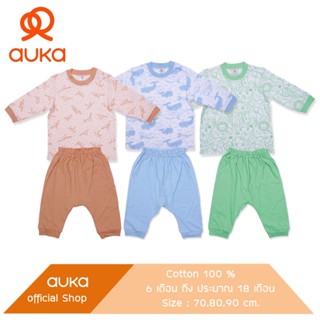 Auka ,ชุดเสื้อแขนยาวคอกลม คู่ กางเกงขายาว , เด็ก 6 -24 เดือน…