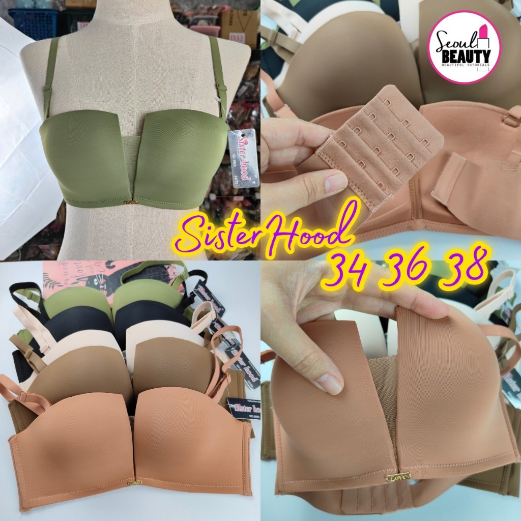 Sister Hood CupA34-38 เสื้อใน ดันทรง มีโครง(อ่อน) ฟองบาง ดันล่างนิดหน่อย / 8896 / 5 สี